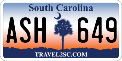 SC license plate ASH649