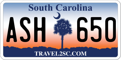 SC license plate ASH650