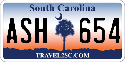SC license plate ASH654