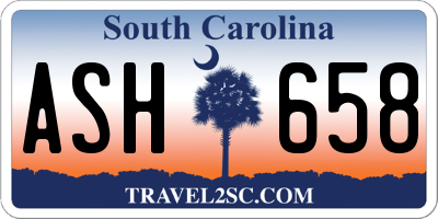 SC license plate ASH658