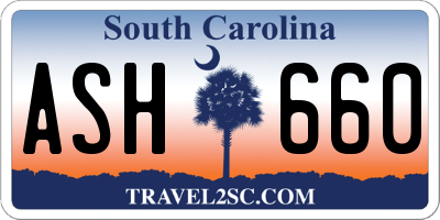 SC license plate ASH660