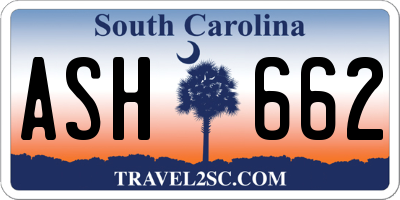 SC license plate ASH662