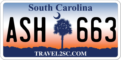 SC license plate ASH663