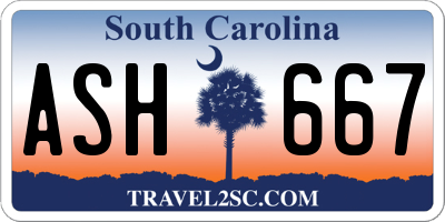 SC license plate ASH667