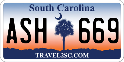 SC license plate ASH669