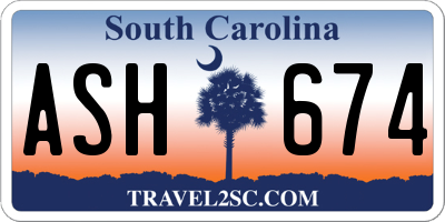 SC license plate ASH674
