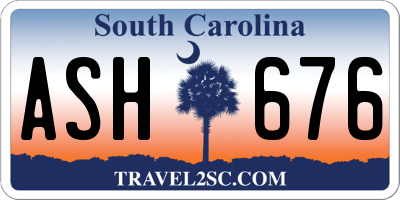 SC license plate ASH676