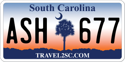 SC license plate ASH677
