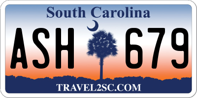 SC license plate ASH679