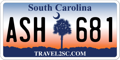 SC license plate ASH681