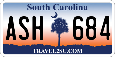 SC license plate ASH684