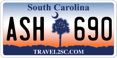 SC license plate ASH690