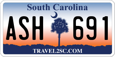 SC license plate ASH691