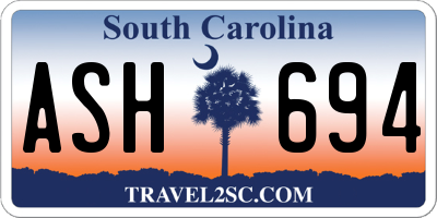 SC license plate ASH694