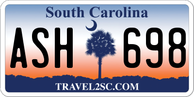 SC license plate ASH698