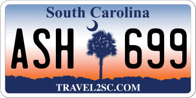 SC license plate ASH699