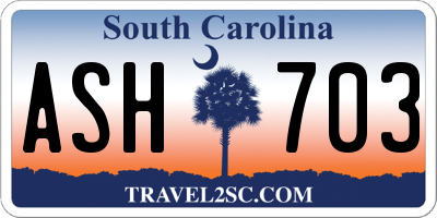 SC license plate ASH703