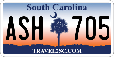 SC license plate ASH705