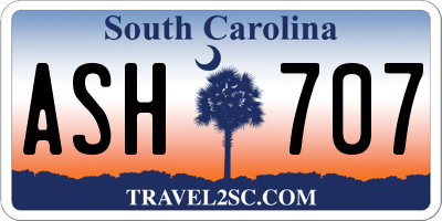 SC license plate ASH707