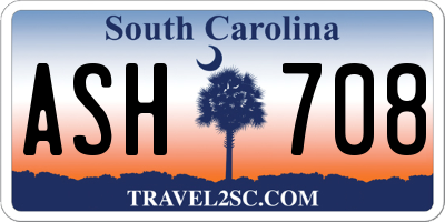 SC license plate ASH708