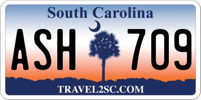 SC license plate ASH709