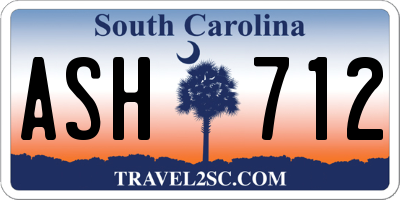 SC license plate ASH712