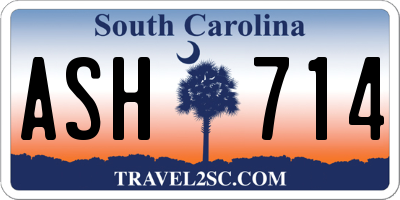 SC license plate ASH714