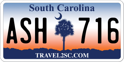 SC license plate ASH716