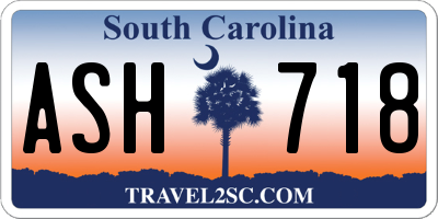 SC license plate ASH718