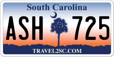 SC license plate ASH725