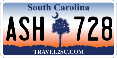 SC license plate ASH728