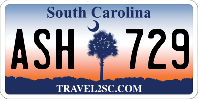 SC license plate ASH729