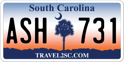 SC license plate ASH731