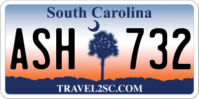 SC license plate ASH732