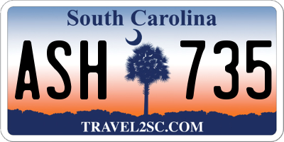 SC license plate ASH735