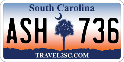 SC license plate ASH736