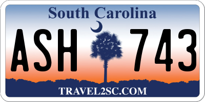 SC license plate ASH743