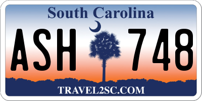 SC license plate ASH748