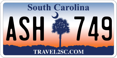 SC license plate ASH749