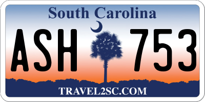 SC license plate ASH753