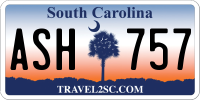 SC license plate ASH757