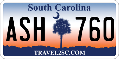 SC license plate ASH760