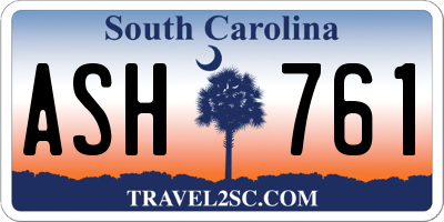 SC license plate ASH761