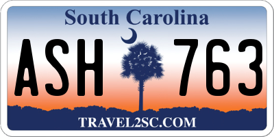 SC license plate ASH763