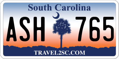 SC license plate ASH765