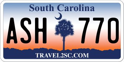 SC license plate ASH770