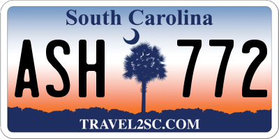SC license plate ASH772