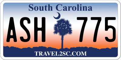 SC license plate ASH775