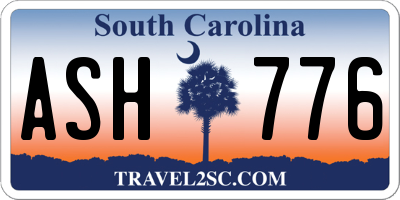 SC license plate ASH776