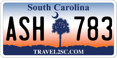 SC license plate ASH783